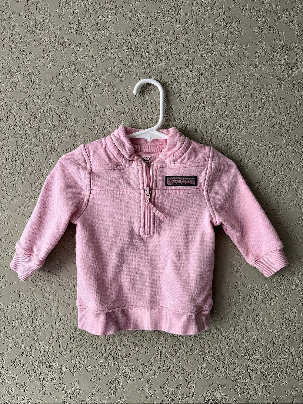 Vineyard Vines Light Pink Quarter-Zip Pullover Sweatshirt | 0-3M